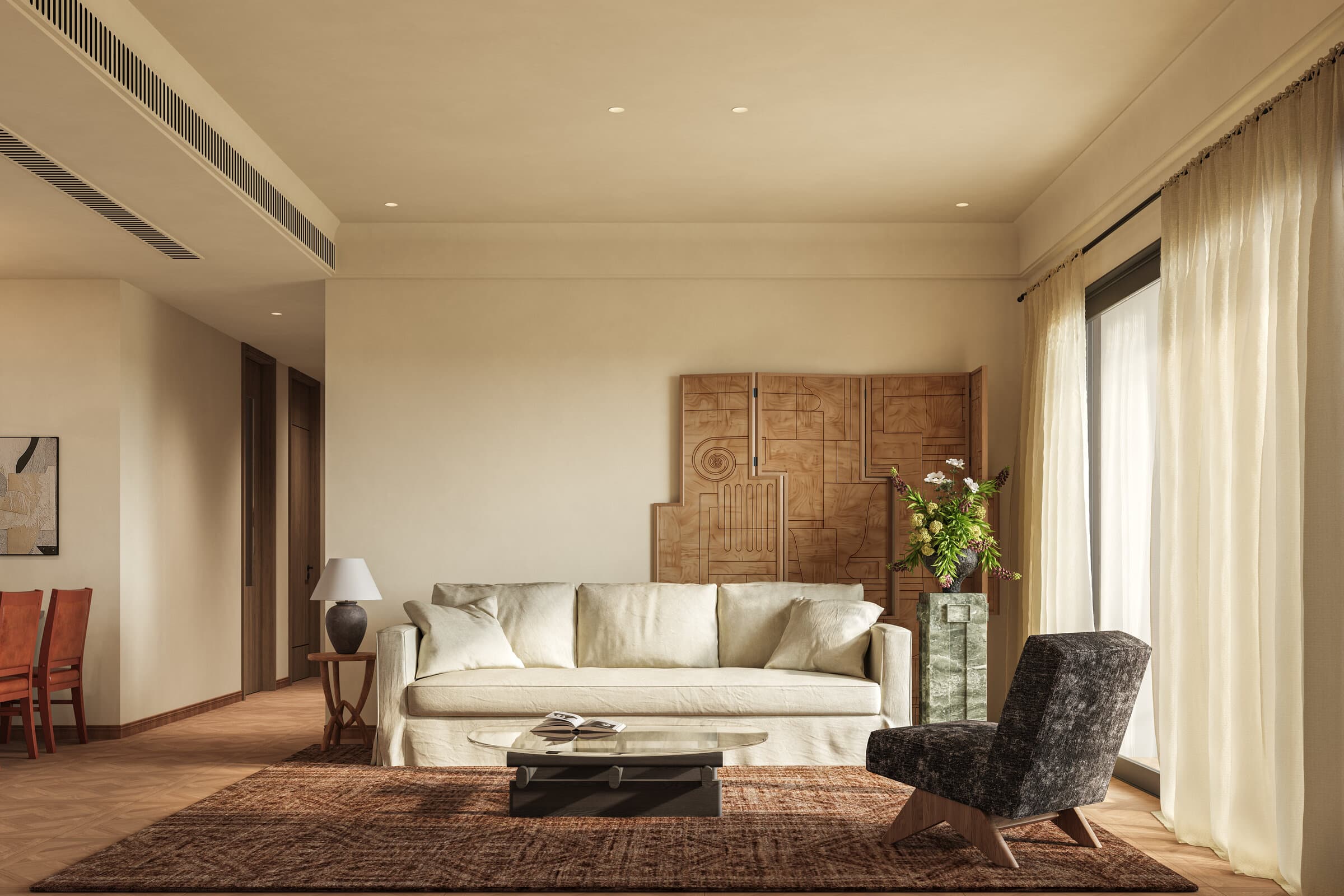 Living room with soft daylight